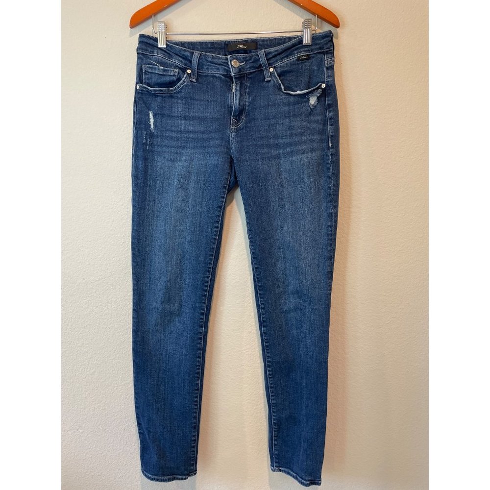 Mavi Med Wash Emma Frayed/Distressed Skinny Jean